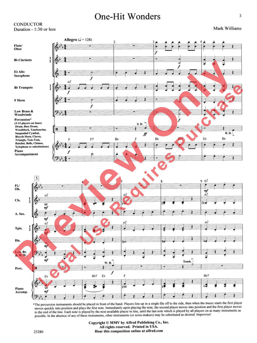 One-Hit Wonders Percussion Section Feature 擊樂器 總譜 | 小雅音樂 Hsiaoya Music