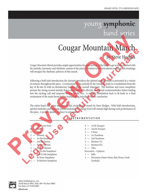 Cougar Mountain March 進行曲 總譜 | 小雅音樂 Hsiaoya Music