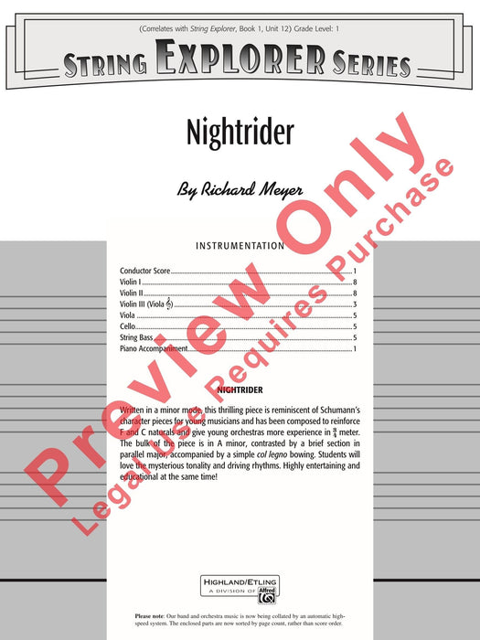 Nightrider 總譜 | 小雅音樂 Hsiaoya Music