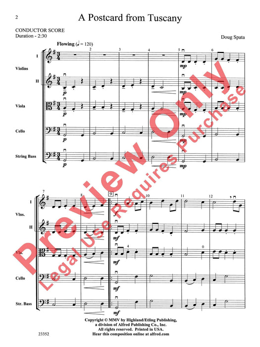 A Postcard from Tuscany 總譜 | 小雅音樂 Hsiaoya Music