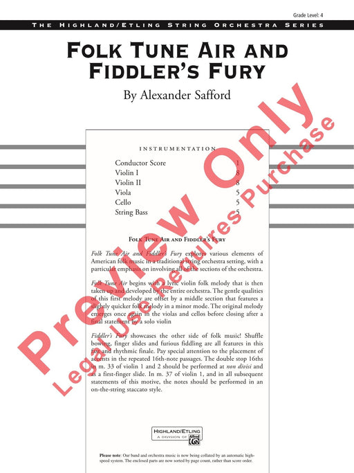 Folk Tune Air and Fiddler's Fury 民謠 總譜 | 小雅音樂 Hsiaoya Music