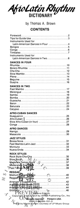 Afro-Latin Rhythm Dictionary A Complete Dictionary for All Musicians 節奏 | 小雅音樂 Hsiaoya Music