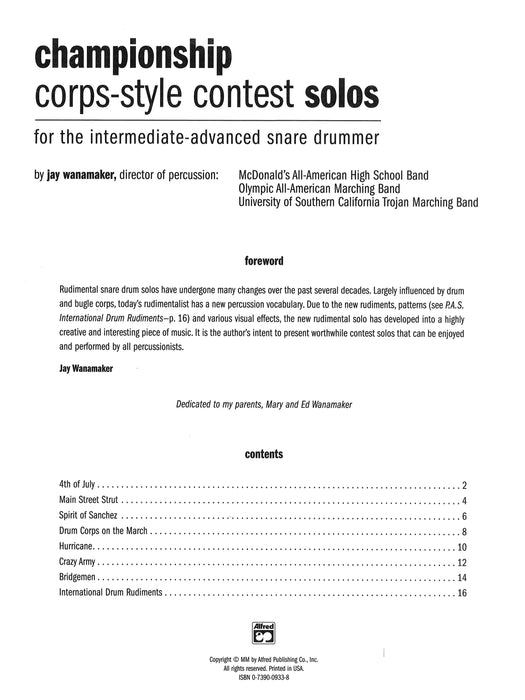 Championship Corps-Style Contest Solos For the Intermediate-Advanced Snare Drummer 風格 獨奏 | 小雅音樂 Hsiaoya Music