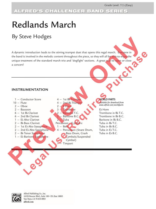 Redlands March 進行曲 總譜 | 小雅音樂 Hsiaoya Music