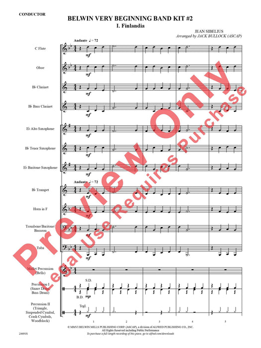 Belwin Very Beginning Band Kit #2 A Complete Concert Including: Sibelius' Finlandia / Twinkle Variations / The Dreydl / Marching Machine 音樂會 芬蘭頌 詠唱調 進行曲 總譜 | 小雅音樂 Hsiaoya Music