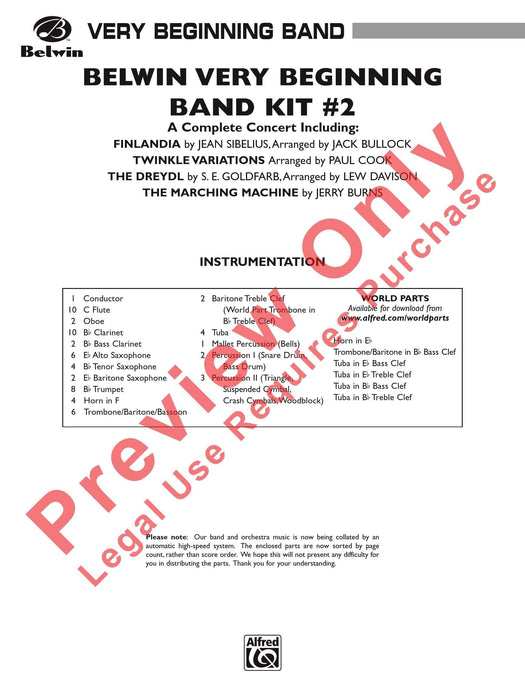 Belwin Very Beginning Band Kit #2 A Complete Concert Including: Sibelius' Finlandia / Twinkle Variations / The Dreydl / Marching Machine 音樂會 芬蘭頌 詠唱調 進行曲 | 小雅音樂 Hsiaoya Music