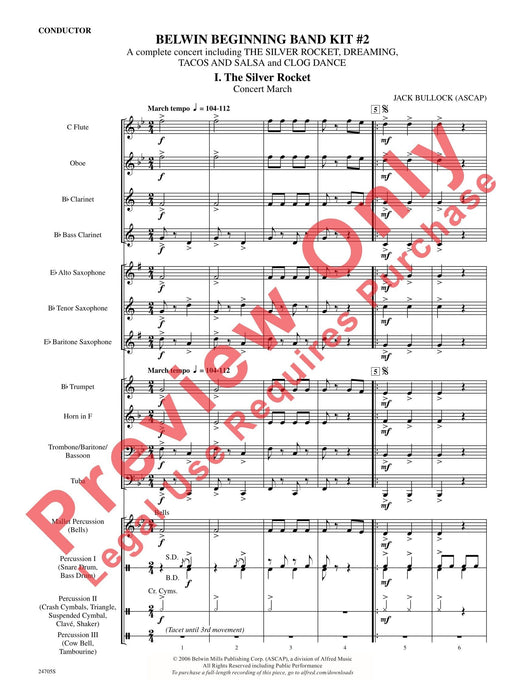 Belwin Beginning Band Kit #2 A Complete Concert Including: The Silver Rocket / Dreaming / Tacos and Salsa / Clog Dance 音樂會 舞曲 總譜 | 小雅音樂 Hsiaoya Music