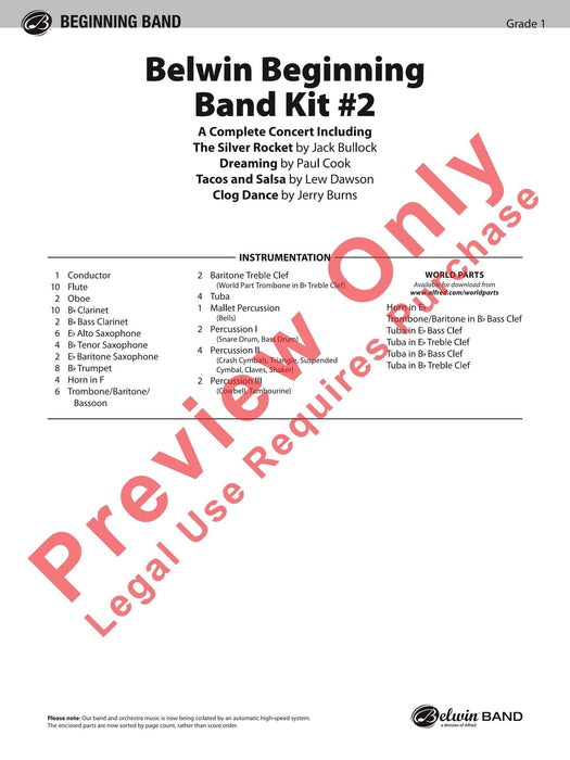 Belwin Beginning Band Kit #2 A Complete Concert Including: The Silver Rocket / Dreaming / Tacos and Salsa / Clog Dance 音樂會 舞曲 | 小雅音樂 Hsiaoya Music