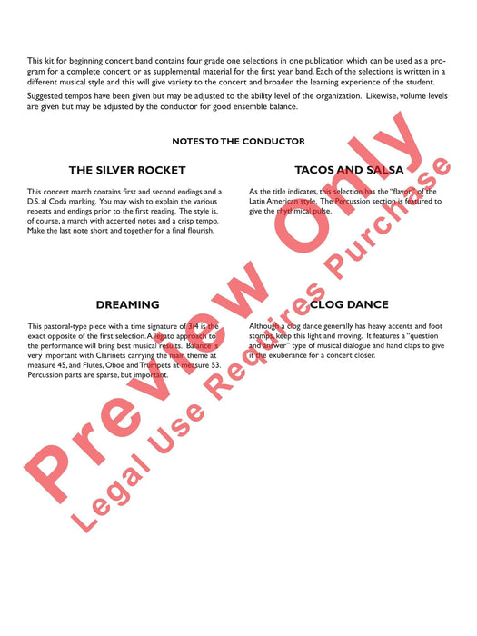 Belwin Beginning Band Kit #2 A Complete Concert Including: The Silver Rocket / Dreaming / Tacos and Salsa / Clog Dance 音樂會 舞曲 | 小雅音樂 Hsiaoya Music
