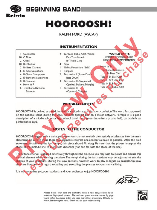 Hooroosh! 總譜 | 小雅音樂 Hsiaoya Music