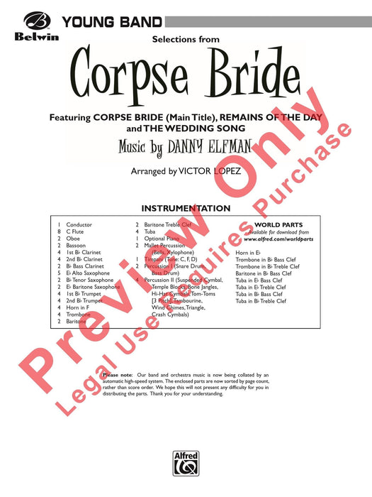 Corpse Bride, Selections from Featuring: Corpse Bride (Main Title) / Remains of the Day / The Wedding 總譜 | 小雅音樂 Hsiaoya Music