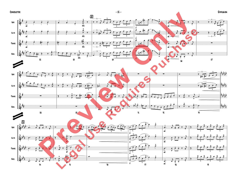 Diffusion for Sax Quartet 四重奏 總譜 | 小雅音樂 Hsiaoya Music