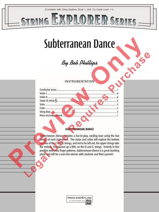 Subterranean Dance 舞曲 總譜 | 小雅音樂 Hsiaoya Music