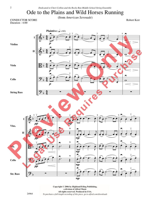 Ode to the Plains and Wild Horses Running (from American Serenade) 頌歌 小夜曲 總譜 | 小雅音樂 Hsiaoya Music