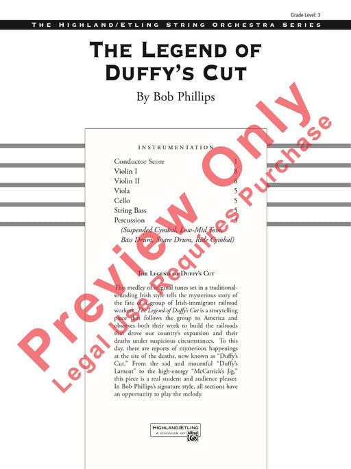 The Legend of Duffy's Cut 傳奇曲 總譜 | 小雅音樂 Hsiaoya Music