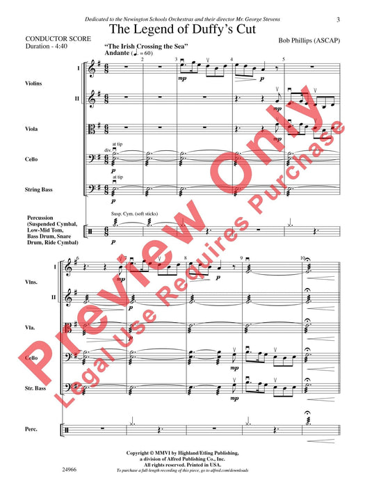 The Legend of Duffy's Cut 傳奇曲 總譜 | 小雅音樂 Hsiaoya Music