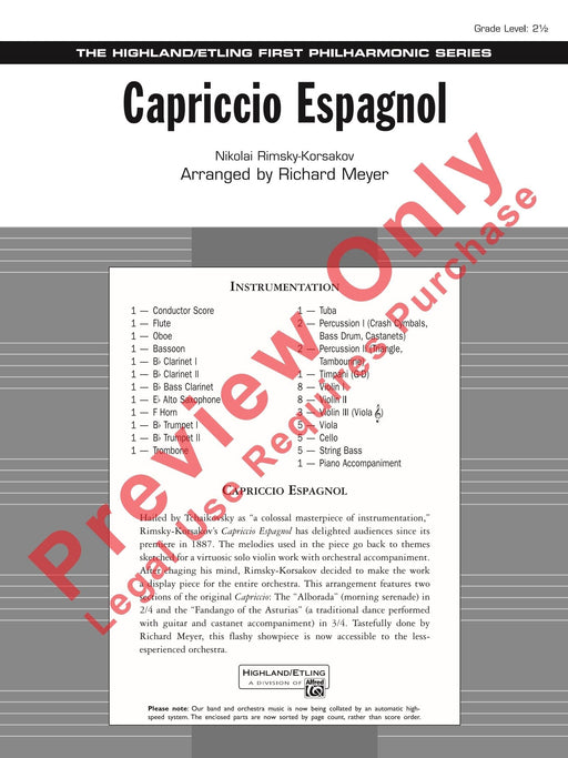 Capriccio Espagnol 隨想曲 總譜 | 小雅音樂 Hsiaoya Music