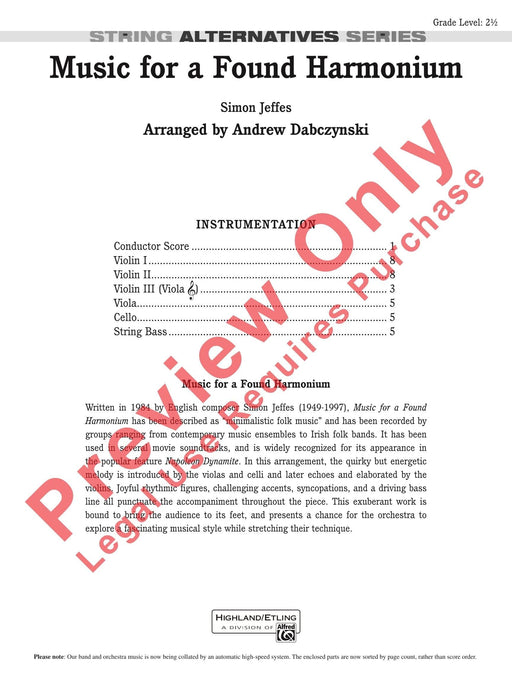 Music for a Found Harmonium 總譜 | 小雅音樂 Hsiaoya Music