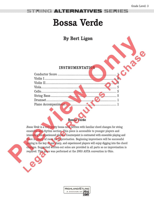 Bossa Verde 總譜 | 小雅音樂 Hsiaoya Music