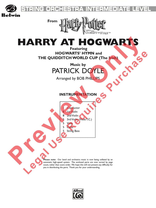 Harry at Hogwarts, Themes from Harry Potter and the Goblet of Fire™ Featuring: Harry at Hogwarts / Hogwarts' Hymn / The Quidditch World Cup (The Irish) 讚美歌 總譜 | 小雅音樂 Hsiaoya Music
