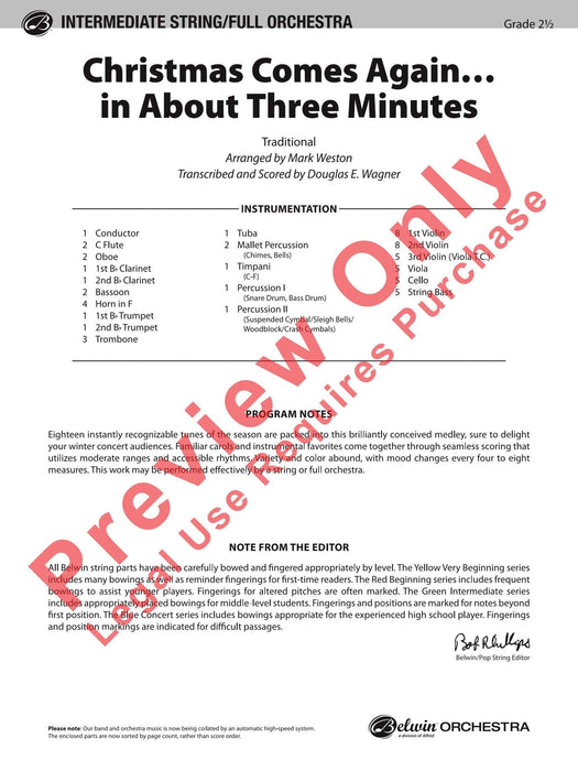 Christmas Comes Again . . . in About Three Minutes 總譜 | 小雅音樂 Hsiaoya Music