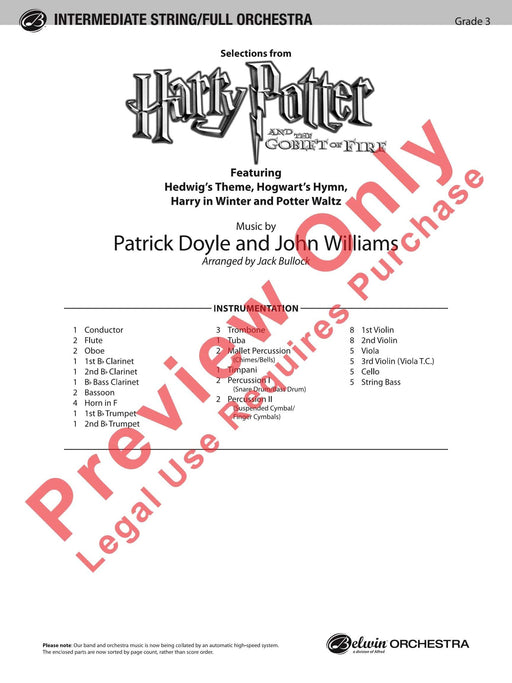 Harry Potter and the Goblet of Fire,™ Selections from Featuring: Hedwig's Theme / Potter Waltz / Harry in Winter / The Quidditch World Cup (The Irish) / Hogwarts' Hymn 主題 圓舞曲 讚美歌 總譜 | 小雅音樂 Hsiaoya Music