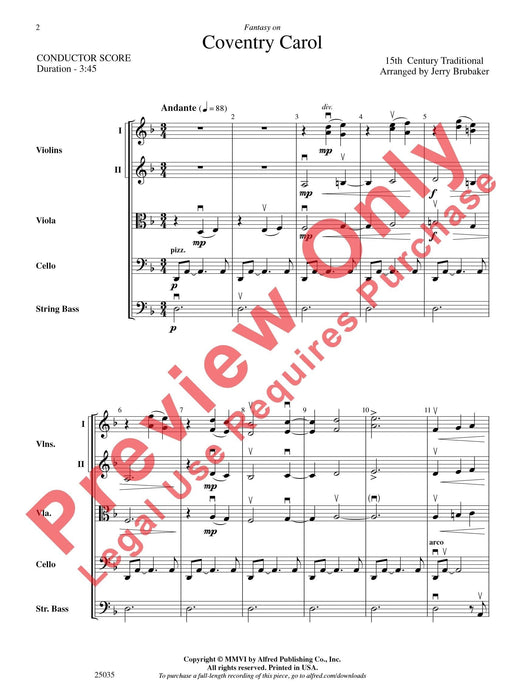 Coventry Carol, Fantasy on 耶誕頌歌幻想曲 總譜 | 小雅音樂 Hsiaoya Music