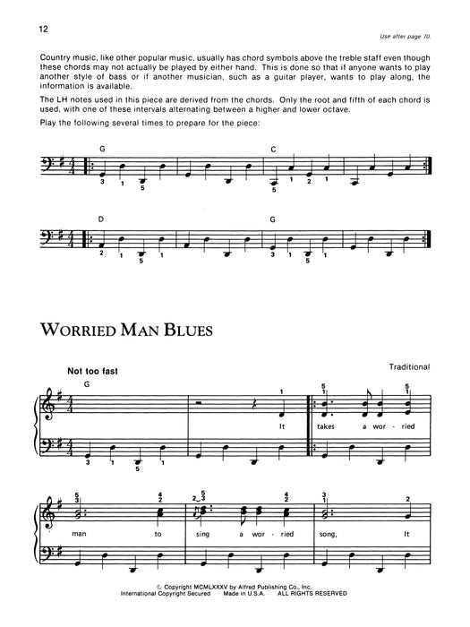 Alfred's Basic Adult Piano Course: Country Songbook, Book 1 鋼琴 | 小雅音樂 Hsiaoya Music