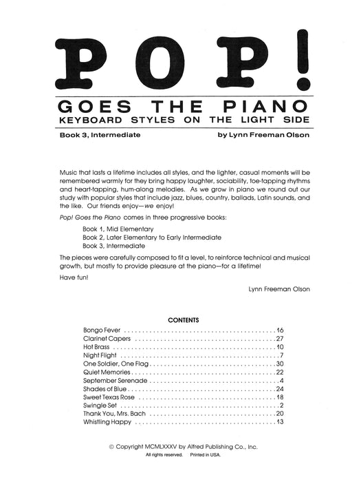 Pop! Goes the Piano, Book 3 Keyboard Styles on the Light Side 鋼琴 鍵盤樂器 | 小雅音樂 Hsiaoya Music