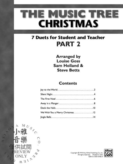 The Music Tree: Christmas, Part 2 7 Duets for Student and Teacher 二重奏 | 小雅音樂 Hsiaoya Music