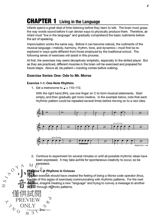 Improvisation at the Piano A Systematic Approach for the Classically Trained Pianist 即興演奏 鋼琴 | 小雅音樂 Hsiaoya Music