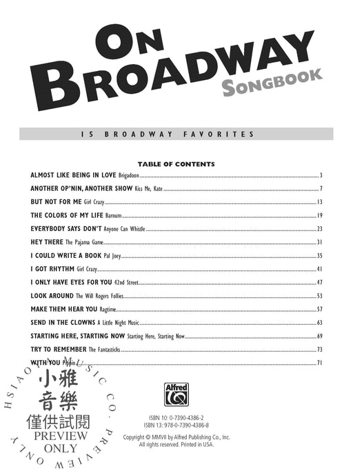 On Broadway Songbook 百老匯 | 小雅音樂 Hsiaoya Music