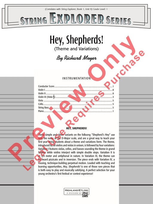 Hey, Shepherds! 總譜 | 小雅音樂 Hsiaoya Music