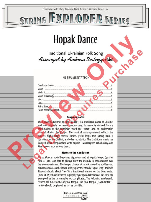 Hopak Dance 舞曲 總譜 | 小雅音樂 Hsiaoya Music