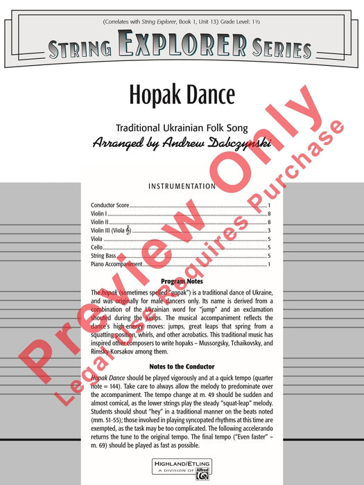 Hopak Dance 舞曲 總譜 | 小雅音樂 Hsiaoya Music