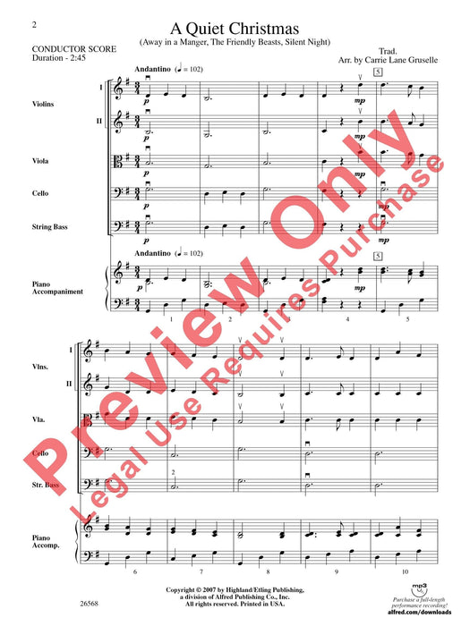 A Quiet Christmas Featuring: Away in a Manger / The Friendly Beasts / Silent Night 總譜 | 小雅音樂 Hsiaoya Music