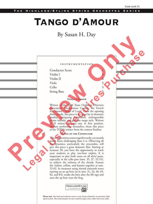 Tango d'Amour 探戈 總譜 | 小雅音樂 Hsiaoya Music