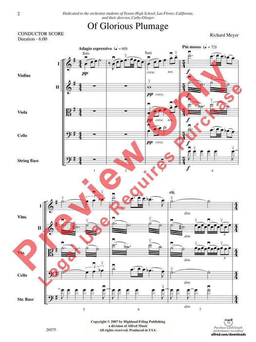 Of Glorius Plumage 總譜 | 小雅音樂 Hsiaoya Music