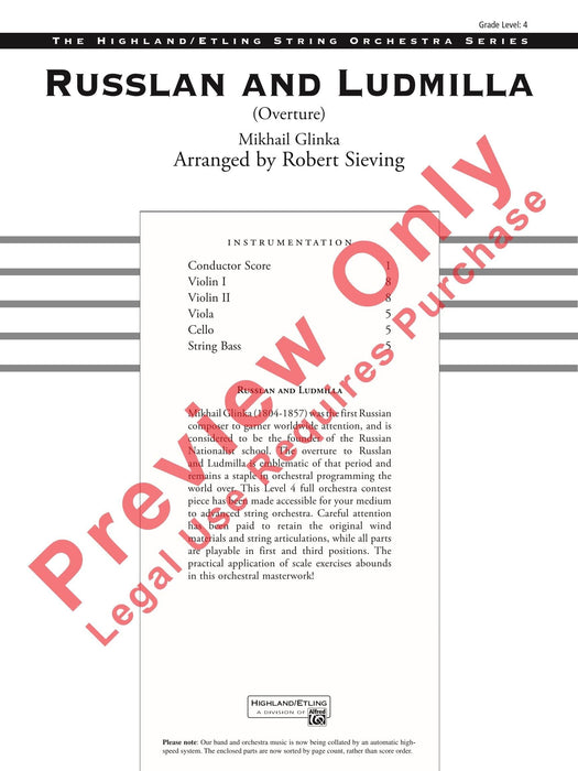 Russlan and Ludmilla 總譜 | 小雅音樂 Hsiaoya Music
