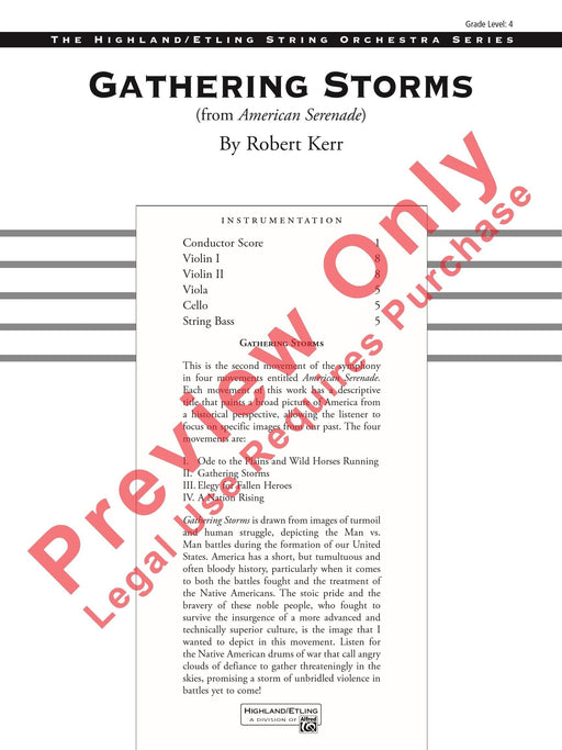 Gathering Storms (Movement 2 from American Serenade Symphony) 樂章 小夜曲交響曲 總譜 | 小雅音樂 Hsiaoya Music