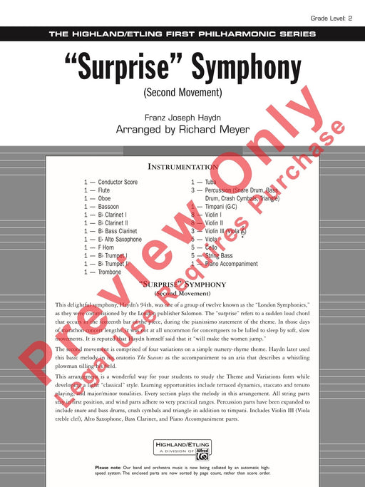 Surprise Symphony 海頓 交響曲 總譜 | 小雅音樂 Hsiaoya Music