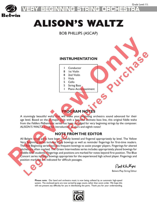 Alison's Waltz 圓舞曲 總譜 | 小雅音樂 Hsiaoya Music