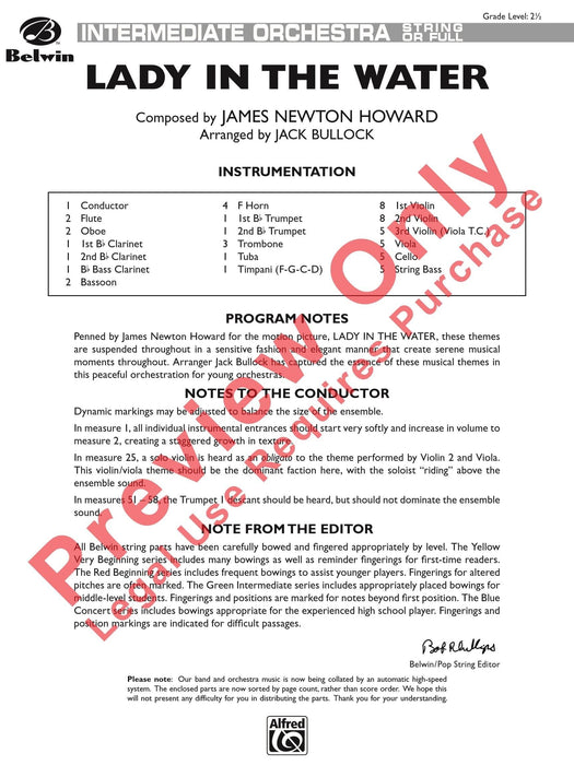 Lady in the Water 總譜 | 小雅音樂 Hsiaoya Music