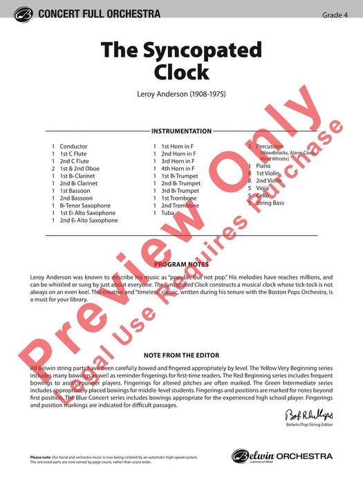 The Syncopated Clock 總譜 | 小雅音樂 Hsiaoya Music