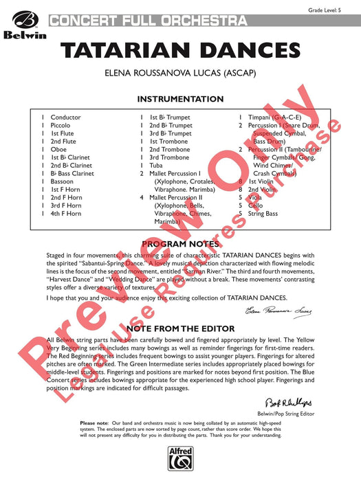 Tatarian Dances 詠唱調 舞曲 總譜 | 小雅音樂 Hsiaoya Music