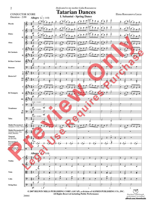 Tatarian Dances 詠唱調 舞曲 總譜 | 小雅音樂 Hsiaoya Music