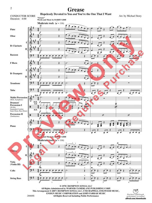 Grease Featuring: Grease / Hopelessly Devoted to You / You're the One That I Want 總譜 | 小雅音樂 Hsiaoya Music