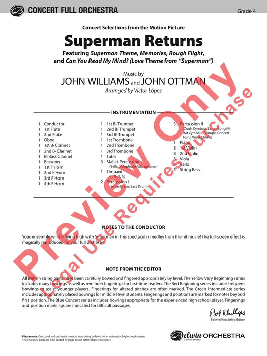 Superman Returns, Concert Selections from 音樂會 總譜 | 小雅音樂 Hsiaoya Music