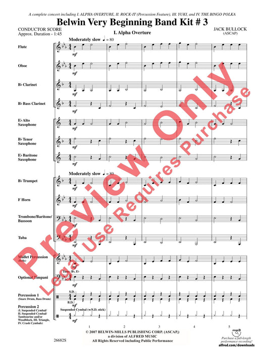 Belwin Very Beginning Band Kit #3 A Complete Concert Including: Alpha Overture / Rock-It / Yuki / The Bingo Polka 音樂會 序曲 波卡舞曲 | 小雅音樂 Hsiaoya Music
