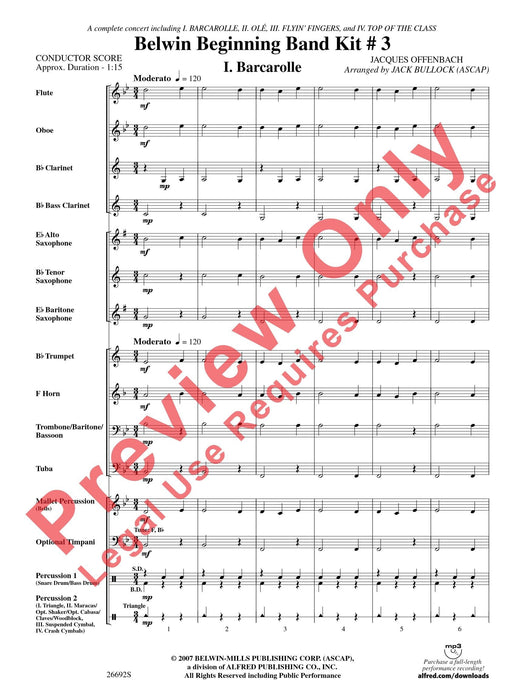 Belwin Beginning Band Kit #3 A Complete Concert Including: Barcarolle / Olé / Flyin' Fingers / Top of the Class 音樂會 船歌 | 小雅音樂 Hsiaoya Music